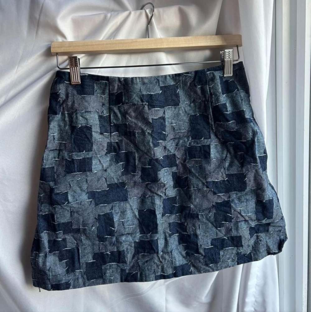 Vintage stiff denim miniskirt (27/28)